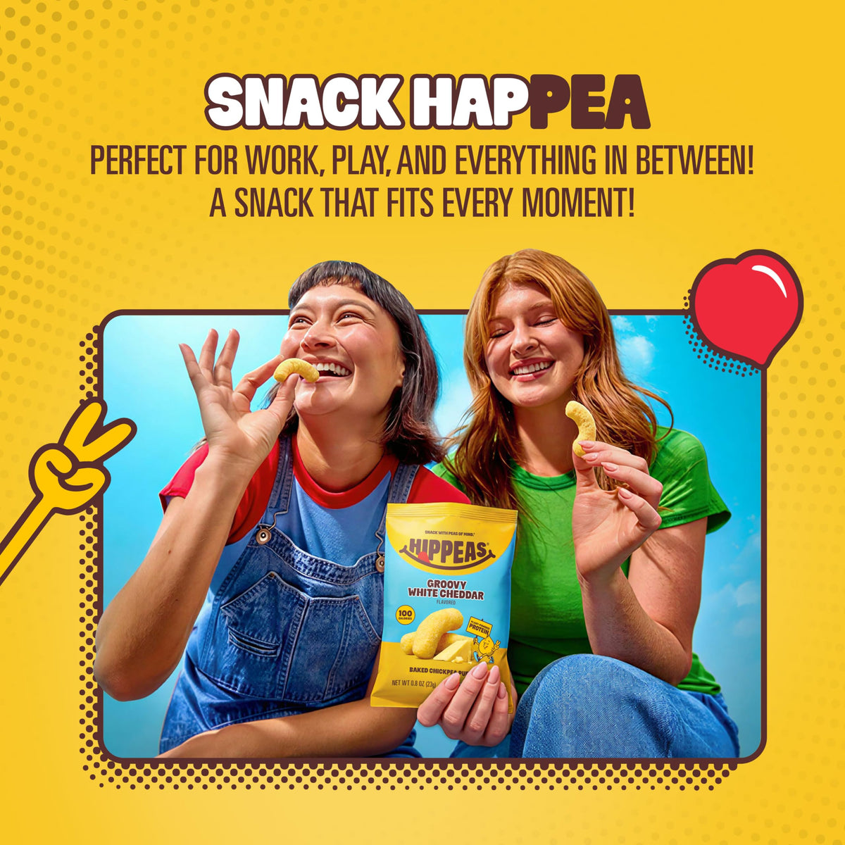 HIPPEAS Groovy White Cheddar / 4 Ounce (Pack of 1) / Basic Puffed Snacks
