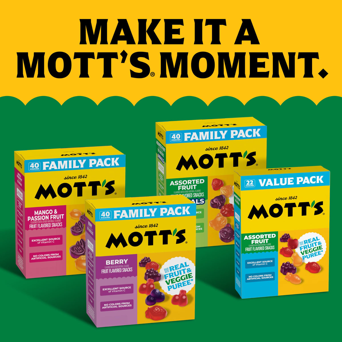 Assorted Fruit Flavored Snacks by Mott's – 40 Count (Pack of 1), Model 48764000