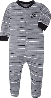 Nike Children's Apparel Kid's Graphic Footed Coverall Pants, Dark Grey Heather/Black Stripe, 3M
