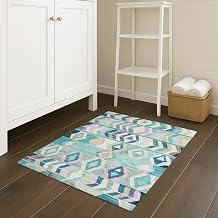 Addison Rugs Chantille ACN2721 Teal 1'8" x 2'6" Indoor/Outdoor, Machine Washable, Easy Clean, Non Shedding, Bedroom, Living Room, Dining Room, Kitchen, Patio Rug