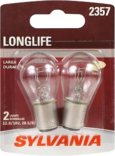 SYLVANIA 2357 Long Life Miniature - Bulb, Ideal for Daytime Running Lights (DRL) and Back-Up/Reverse Lights (Contains 2 Bulbs)