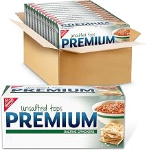 Premium Unsalted Tops Saltine Crackers, Lunch Snacks, Bulk Snacks, 12 Boxes | Certified Kosher