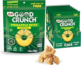 Dole Good Crunch Pineapple Dried Fruit Bites, Gluten Free & Vegan Snack, 1.4oz Bags (Pack of 6) | Dried Fruit Bites, Gluten Free & Vegan Snack