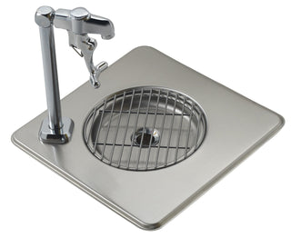 Metal Drop-In Glass Filler Station 12.5"W x 12.5"D Overall w/ 8"H Push Back Glass Filler by Krowne – Model WS-1