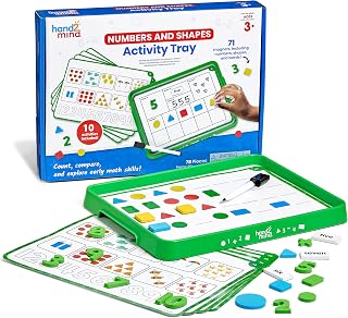 hand2mind Numbers and Shapes Activity Tray, Includes 10 Activities, Ages 3+