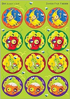 Trend Enterprises T-83309 Zombie Fruit/Dirt Stinky Stickers, 48 Count, 1.25", Multicolor