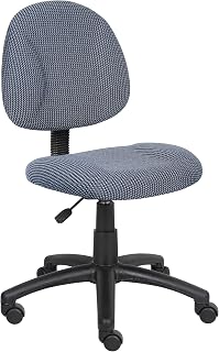Boss Office Products B315-BE Perfect Posture Delux Fabric Task Chair Without Arms in Blue, 250