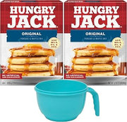 Hungry Jack Original Pancake & Waffle Mix (Pack of 2) with Mixing Bowl | No Artificial Flavors, Colors or Preservatives