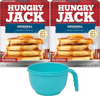 Hungry Jack Original Pancake & Waffle Mix (Pack of 2) with Mixing Bowl | No Artificial Flavors, Colors or Preservatives