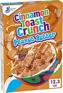 Cinnamon Toast Crunch Peanut Butter Breakfast Cereal, 12.3 oz | Cinnadust Plus Peanut Butter Swirl, 16g Whole Grain, Good Source of Calcium, 12 Vitamins & Minerals