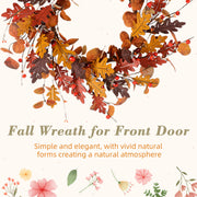YNYLCHMX Fall Wreath, 20 Inch Diameter, Pinecones Artificial Wreath