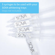 White - Teeth Whitening Replacement Gel - Peroxide for Extreme Whitening - 5 Pack - BPA by SOVA – 0.84 Fl Oz (Pack of 1), Model SOVAGEL5PK