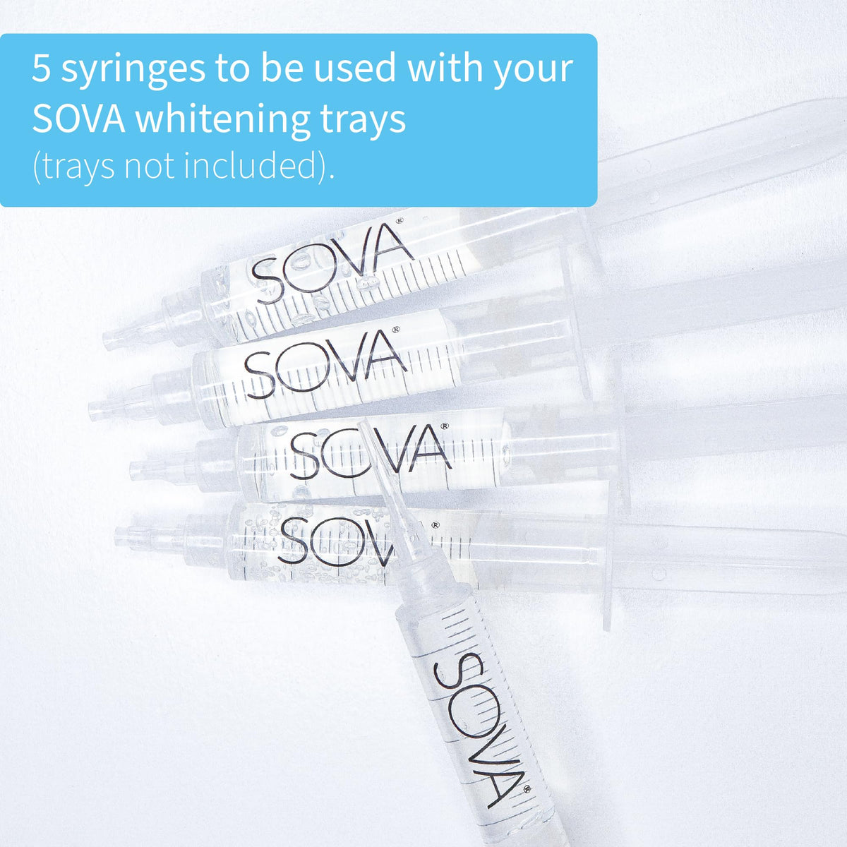 White - Teeth Whitening Replacement Gel - Peroxide for Extreme Whitening - 5 Pack - BPA by SOVA – 0.84 Fl Oz (Pack of 1), Model SOVAGEL5PK