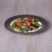Elite Global Solutions D1098GM-AW/CH Round Two Tone Plate, 11" Dia. x 1" h., Melamine, Antique White Gloss Inside/Chocolate Matte Outside (Pack of 6)