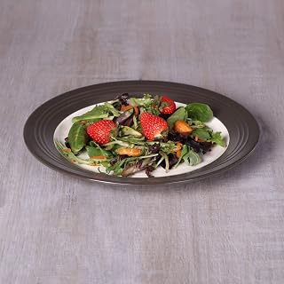 Elite Global Solutions D1098GM-AW/CH Round Two Tone Plate, 11" Dia. x 1" h., Melamine, Antique White Gloss Inside/Chocolate Matte Outside (Pack of 6)