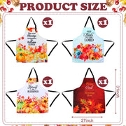 Colarr Fall Christian Aprons for Women, 4 Pack with Bible Verses, Colorful