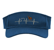 Chital Axis Deer Heartbeat Axis Deer Sport Sun Visor by Chital Axis Deer Lovers Shop – Polyester, Navy Blue