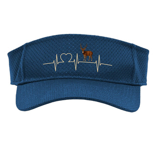Chital Axis Deer Heartbeat Axis Deer Sport Sun Visor by Chital Axis Deer Lovers Shop – Polyester, Navy Blue