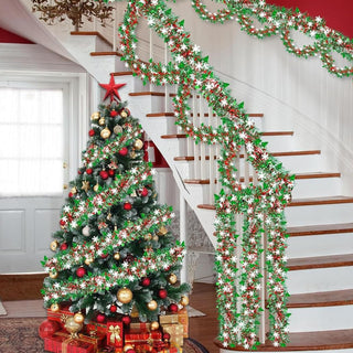 Christmas Tinsel Garland by Generic – Green, Polyethylene Terephthalate (PET), Model LCS250918JSNJR-618-01