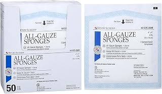Henry Schein Premium All-Gauze Sponges, 4" x 4", 8-Ply, Sterile, 50 Ct