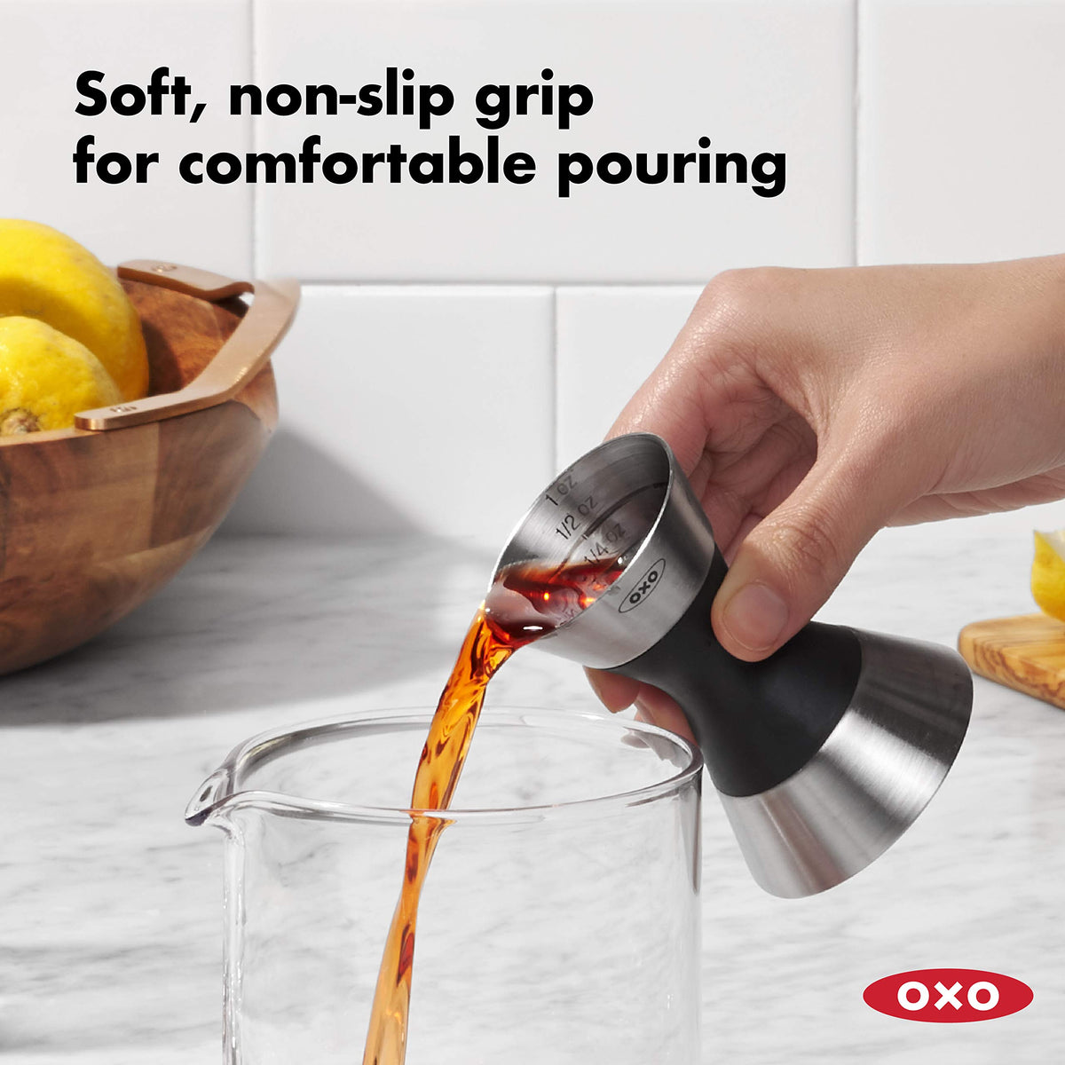 Steel Double Jigger by OXO – 1 EA, 30.0 milliliters, Stainless Steel, Steel, Model 31050003