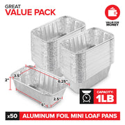 Stock Your Home Pans / 50 Pack / Silver Loaf Pans