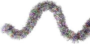 Northlight Festive Shiny Rainbow Colored Christmas Foil Tinsel Garland Unlit-8 Ply, 50', Multi