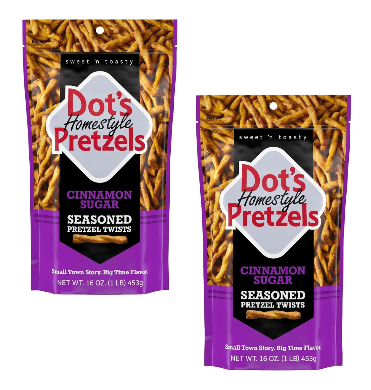 Dot's Cinnamon Sugar Pretzels - Pack of 2-16 oz Bags - Delicious Tasting Pretzels the Whole Family is Sure to Love - Great for Sharing or Stocking the Pantry by Dot's Homestyle