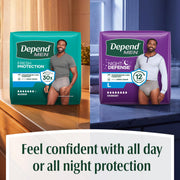 Fresh Protection Adult Diapers for Men by Depend – Large, Polypropylene, Grey, Pack of 17, Model 10036000479260