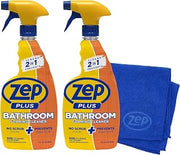 Zep Plus Bathroom Foaming Cleaner 32 oz (2 Units) & Blue Rag - ECBD021