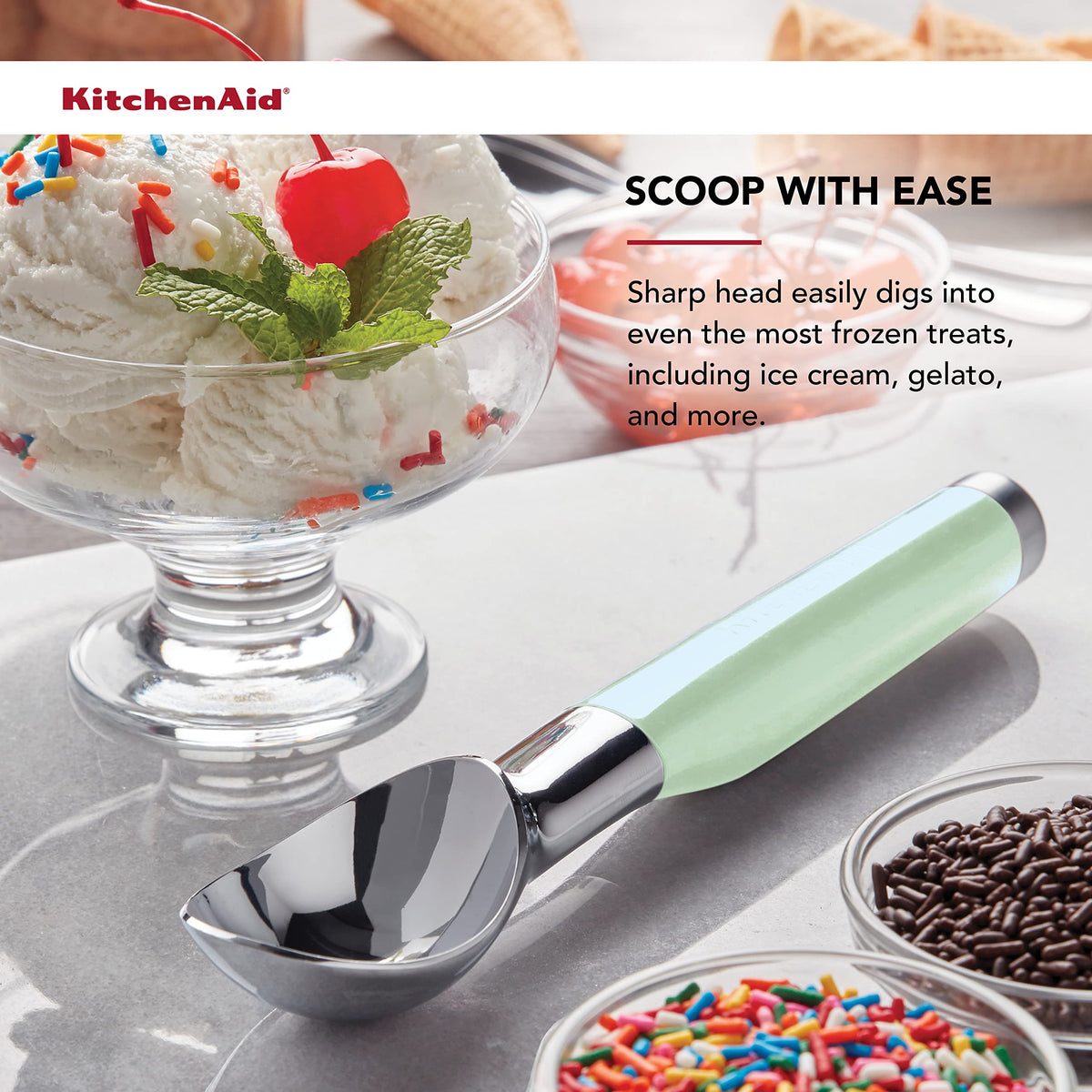 KitchenAid Pistachio / One Size (Pack of 12) / Scoop Ice Cream Scoops