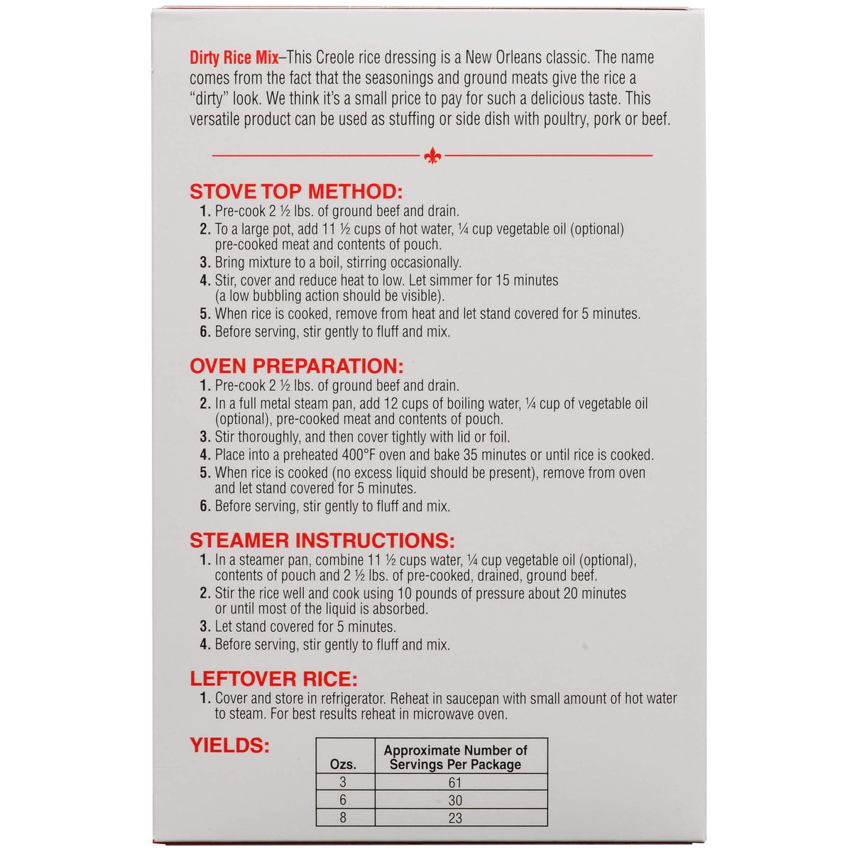 Zatarain's Dirty Rice / 40 Ounce (Pack of 1) / 1 Dirty Rice
