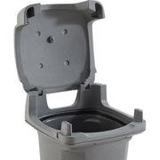 Outdoor Trash Can with Hinged Lid by Global Industrial – 60.0 gallons, Plastic, Gray, Model 732315