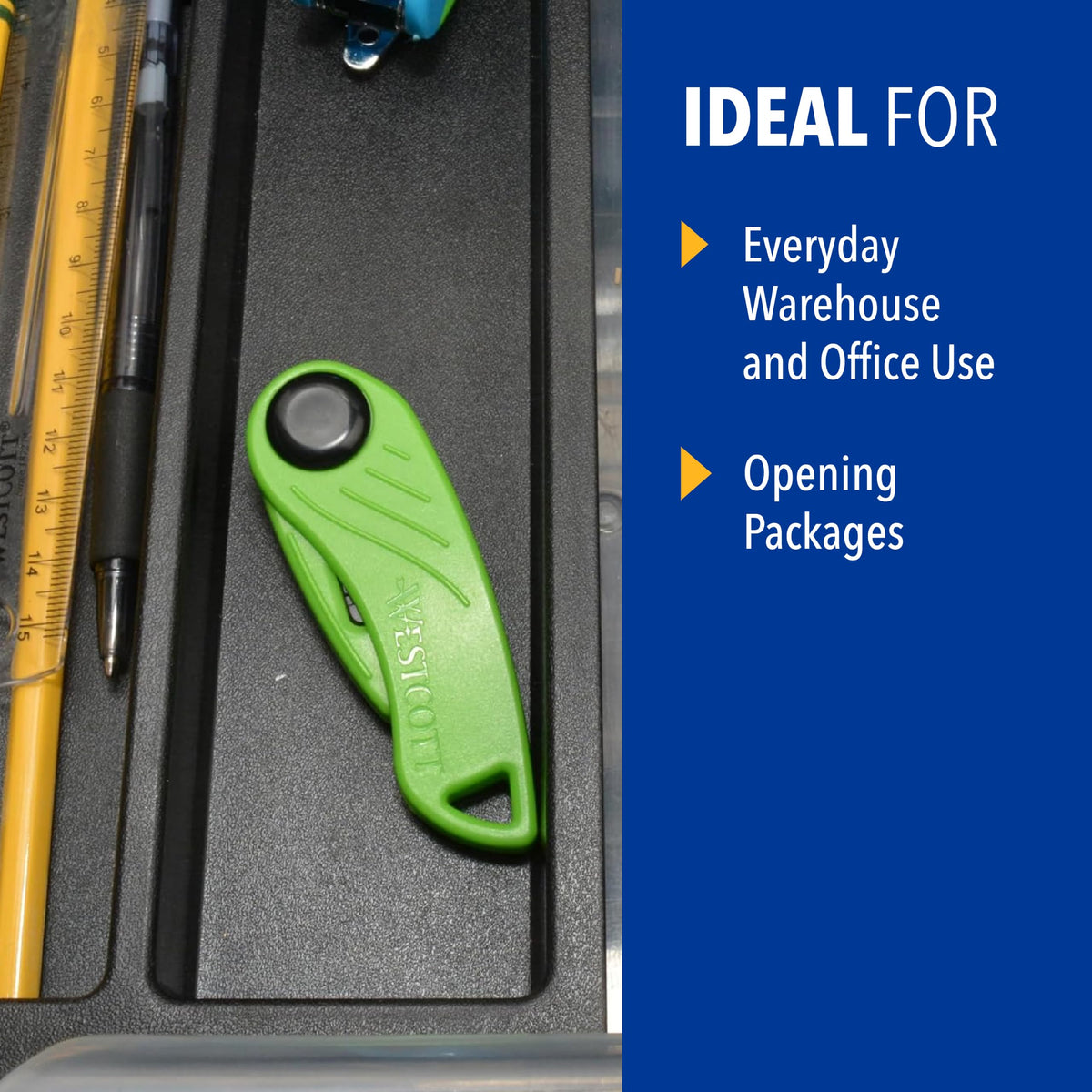 Foldable Ceramic Utility Cutter by Westcott – Pack of 1, Ceramic, Green, Model 17966