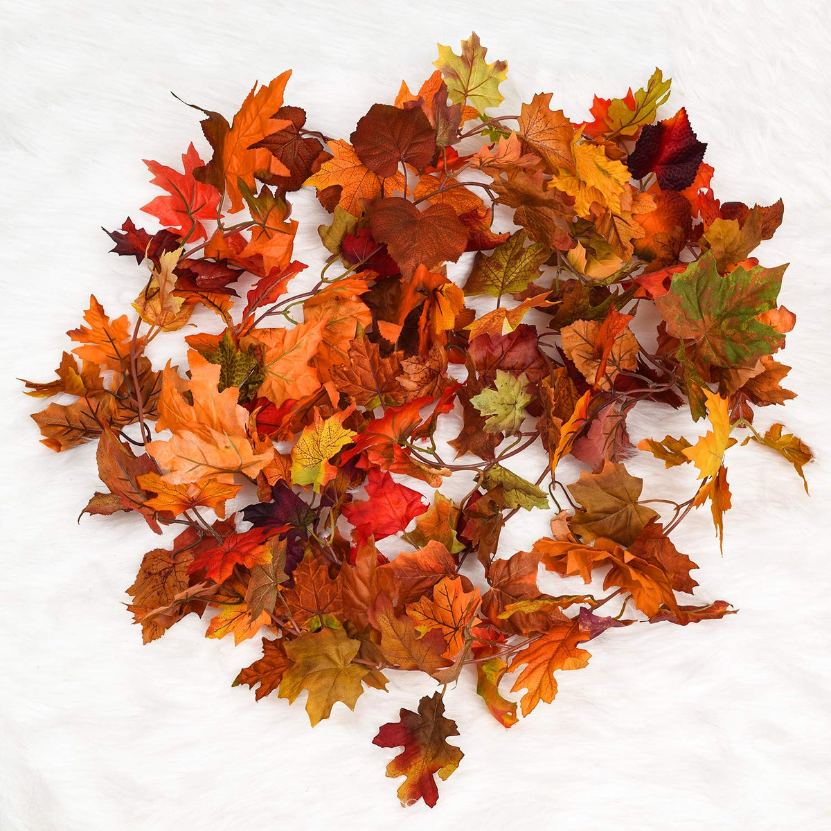 Lvydec Artificial Maple Leaf Garland, 5.9ft, Mixed Color, 2 Pack