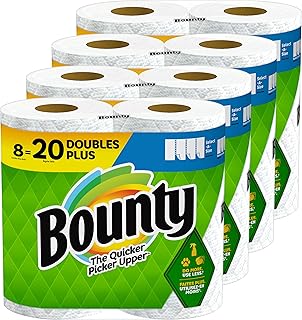 Bounty Select-A-Size Paper Towels, 8 Double Plus Rolls = 20 Regular Rolls, White