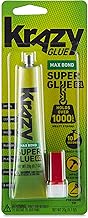 Krazy Glue Max Bond Strong Super Glue, 20g, Clear Gel Glue with No Run Formula & Precision Tip for Easy Application, Strong Adhesive Bonds Wood, Plastic, Metal, Ceramic, Rubber, Leather in Seconds