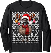 Emu Xmas Ugly Sweaters Festive Santa Emu Bird Christmas Long Sleeve T-Shirt