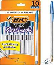 BIC Cristal Xtra Smooth Ballpoint Pen, Medium Point, 1.0mm, Blue, 10-Count