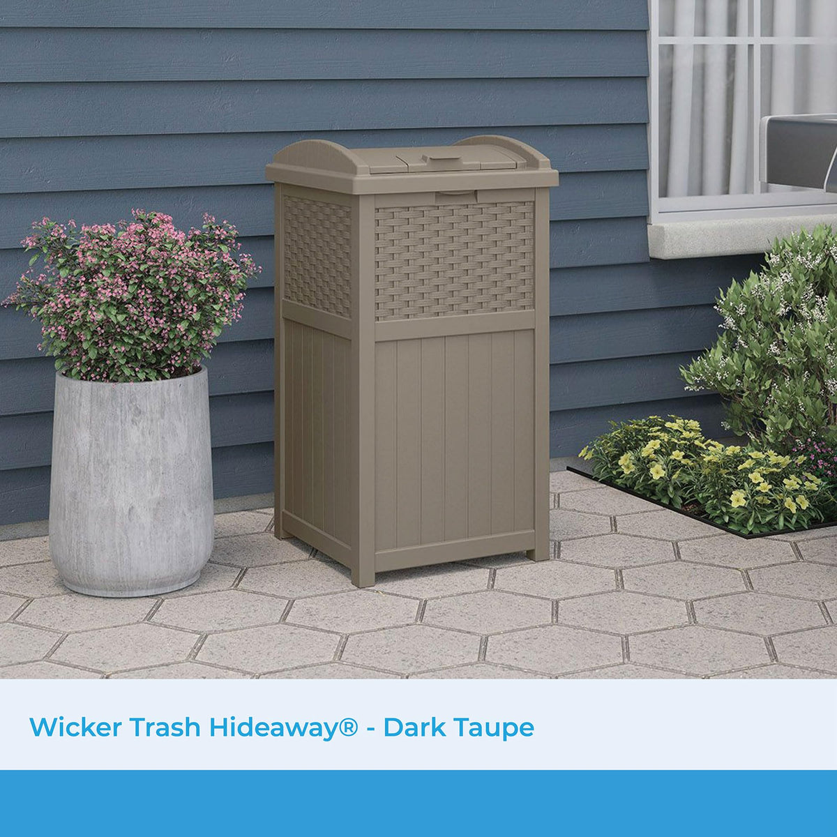 Suncast Dark Taupe / 33 gallons / Trash Can Outdoor Trash Cans
