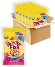 SWEDISH FISH Tails 2 Flavors in 1 Soft & Chewy Gummy Candy, Bulk Candy, 12 - 8 oz Bags