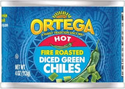 Ortega Diced Hot Green Chiles, 4 oz