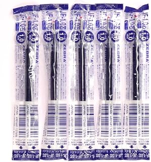 Zebra Technologies Zebra 1.0mm Blue Black Ink Refill (JF-1.0), for Zebra Sarasa Clip 1.0 Gel Ballpoint Pen(JJE15-FB), × 5 Pack/total 5 pcs (Japan Import) [Komainu-Dou Original Package]