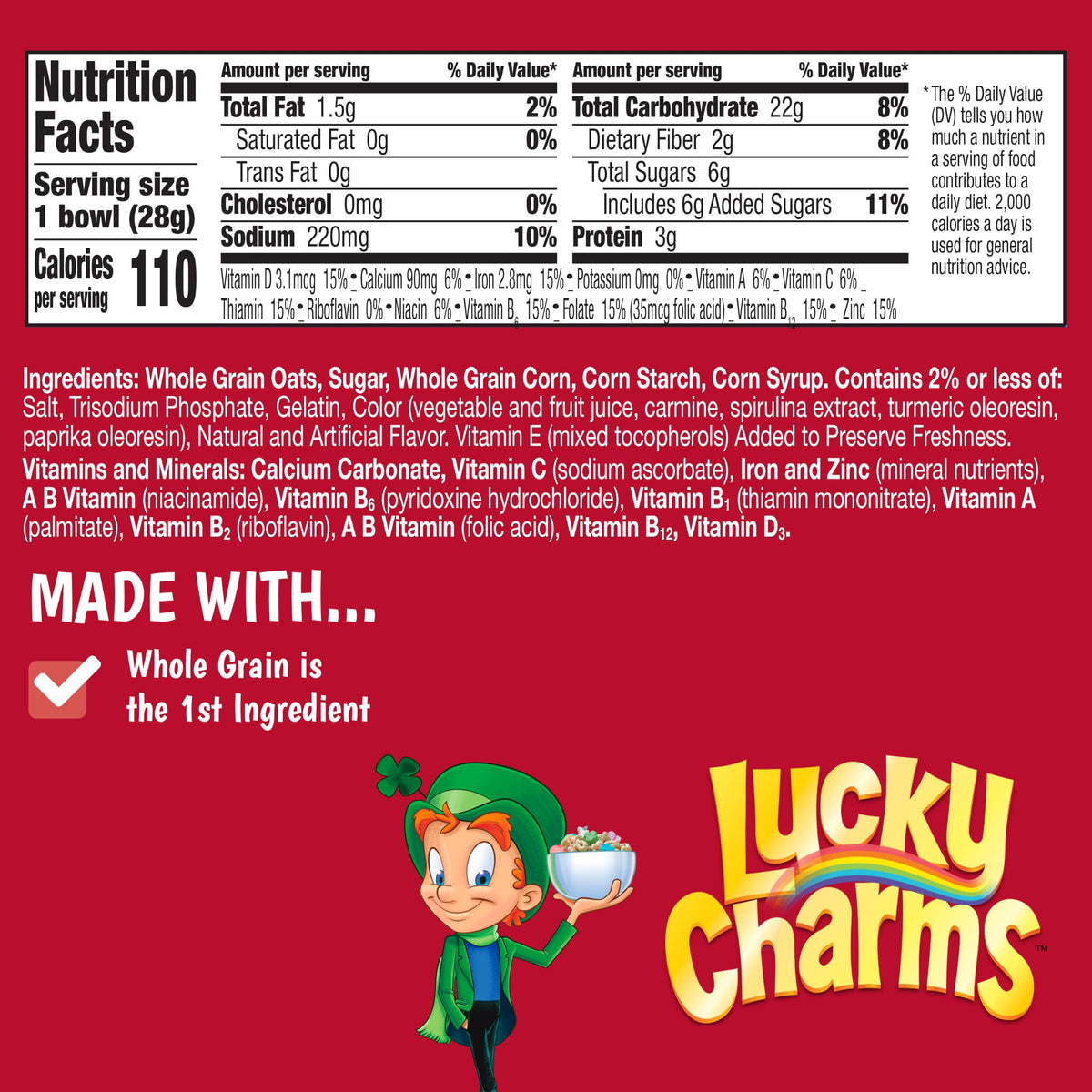 Lucky Charms Original / 1 Ounce (Pack of 96) / 96 Breakfast Foods