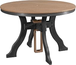 American Furniture Classics Model 44R-D-CBK Dining Height Round Table in Cedar with a Black Base, Made in The USA