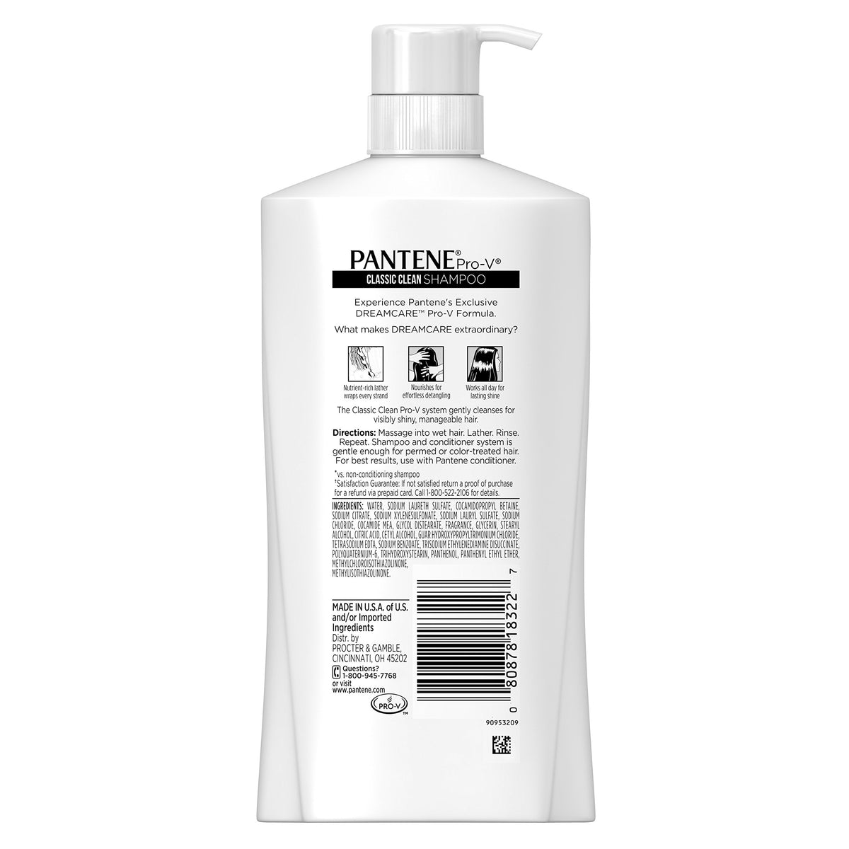 Pro-V Classic Clean Shampoo with Pump by Pantene – 30.4 Fl Oz (Pack of 1), Model 10080878183224