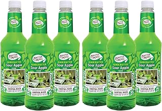 MASTER OF MIXES Sour Apple Martini Drink Mix, Ready to Use, 1 Liter Bottle (33.8 Fl Oz), Pack of 6