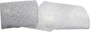 Reliant Ribbon Grand Net Glitter Wired Edge Ribbon, 6 Inch X 10 Yards, Silver