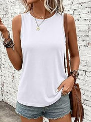 Women's Casual Sleeveless Tank Tops Summer Loose Fit Soft Shirts Daily Beach Vacation Basic Style
