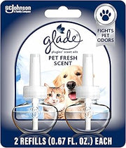 Glade PlugIns Refills Air Freshener, Pet Fresh Scent, Scented and Essential Oils for Home and Bathroom, 1.34 Fl Oz (Pack of 6)